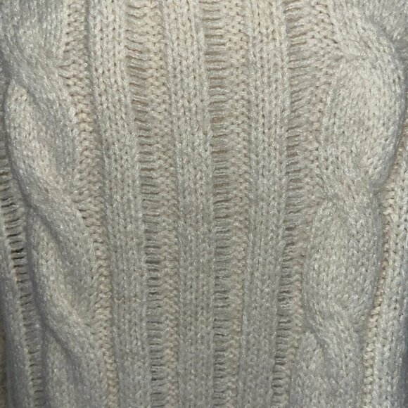 ZARA Layered Double Sleeve Cream Ecru Cable Knit Wool Blend Sweater - EUC -Small - Picture 6 of 9